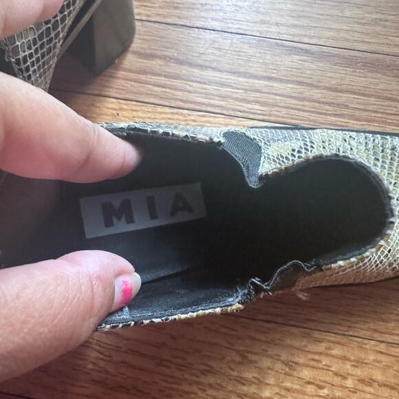 MIA Snakeskin Leather Booties – Trendy Ankle Boots 6.5M - Picture 3 of 7